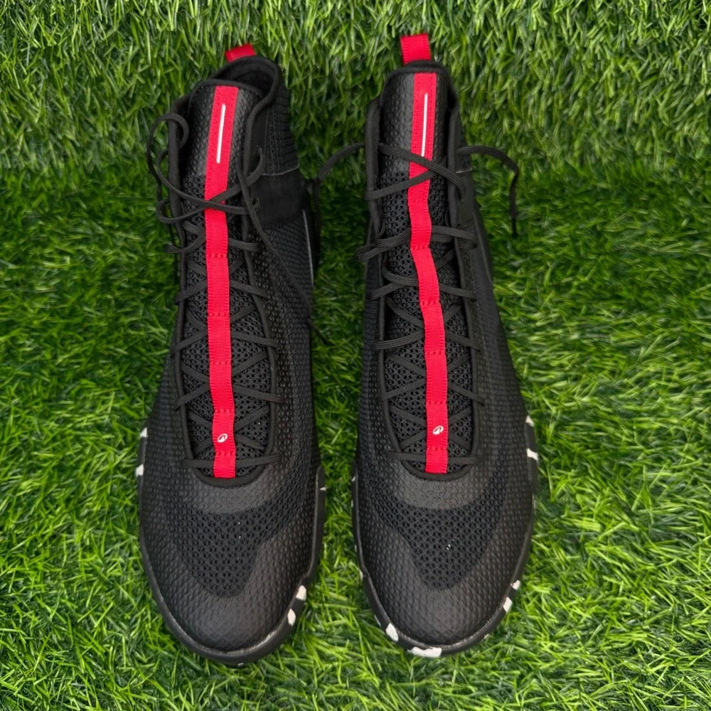Decathlon Boxing Shoes Mens 12 Black Red High Top Training Boots Domyos BS500